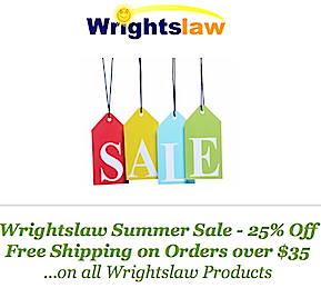 Summer Sale at Wrightslaw 25% Off