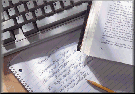 computer keyboard and notes