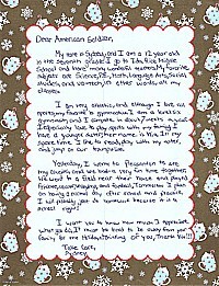 Seventh graders letter to an American Soldier