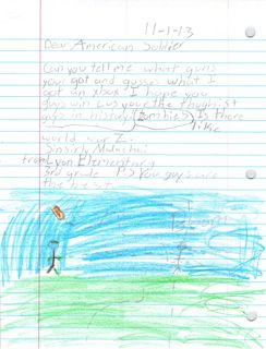 Thank you to American Soldiers art from Lyon Elementary School Republic MO