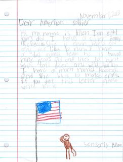 Thank you to American Soldiers art from Lyon Elementary School Republic MO