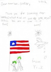 Thank you to American Soldiers art from Lyon Elementary School Republic MO