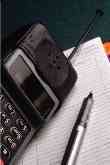 phone, datebook, journal
