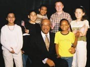 Sec of Education Rod Paige with group in children in Atlanta