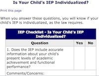 IEP checklist