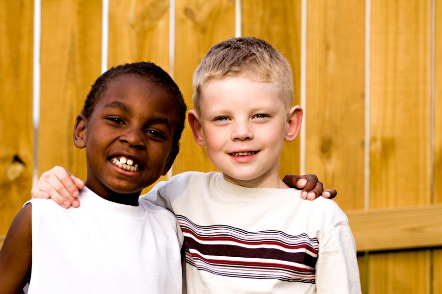 image of two boys who are friends at school