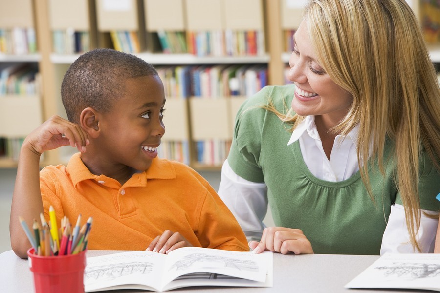 girl student with one to one aide