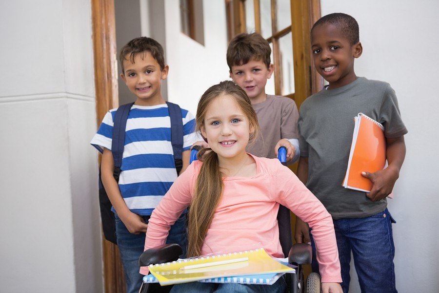 boys and girls on first day of school