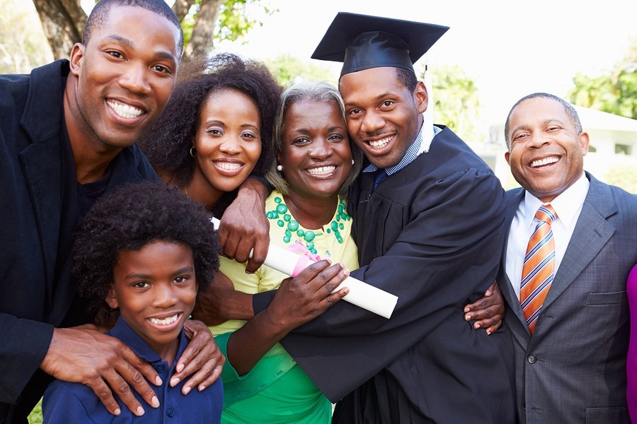 family at graduation