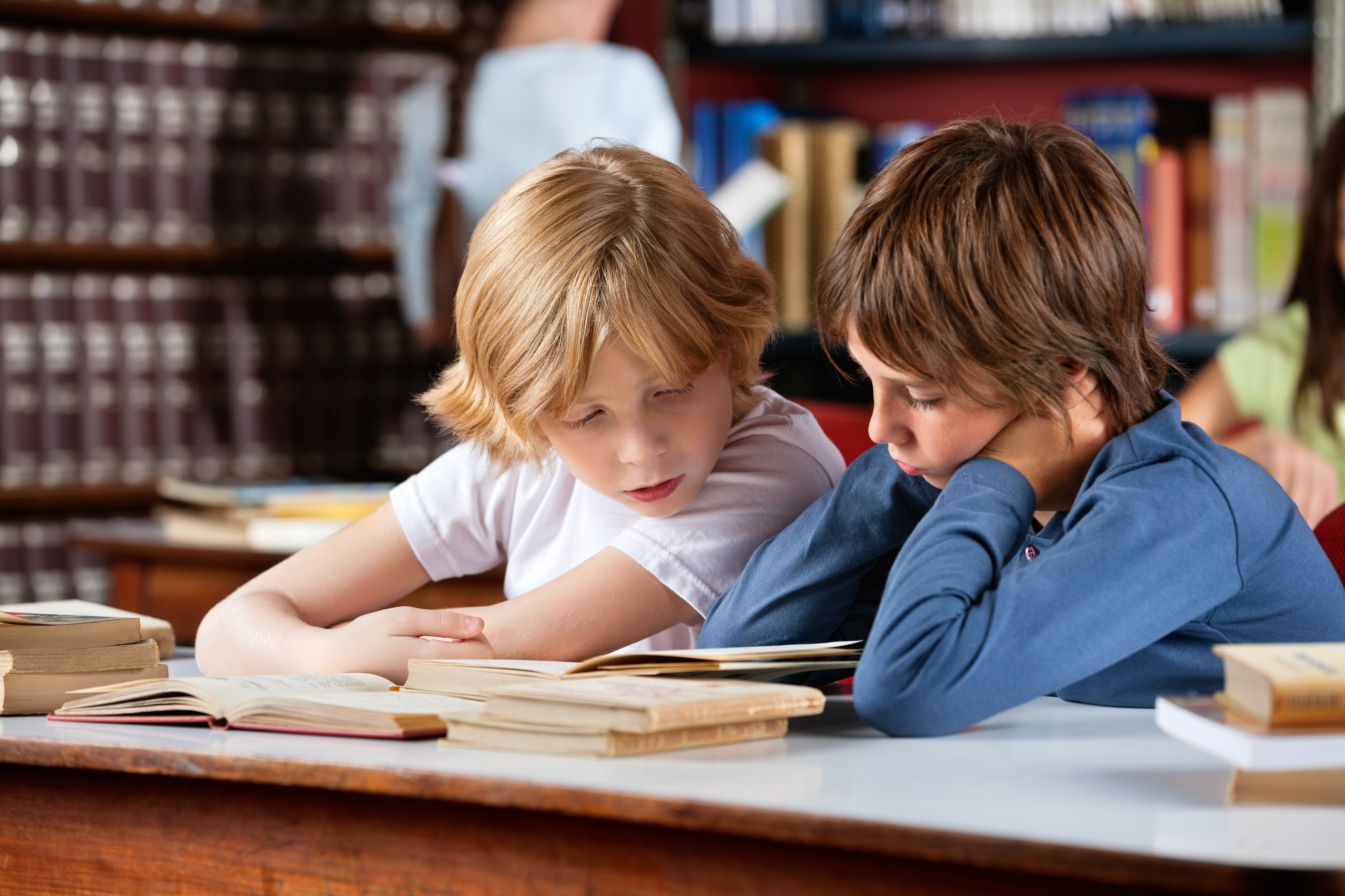 boys reading in school