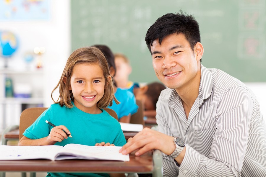 boy and teacher