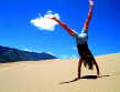 woman doing handspring