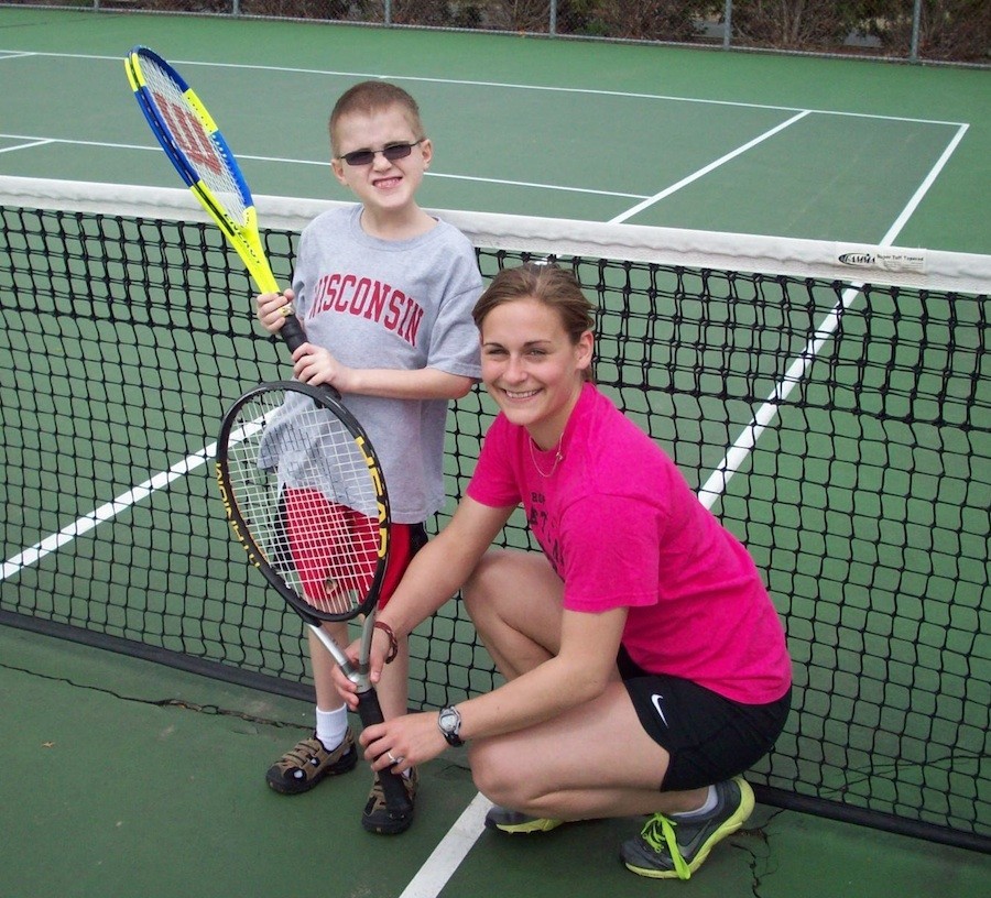 playing tennis