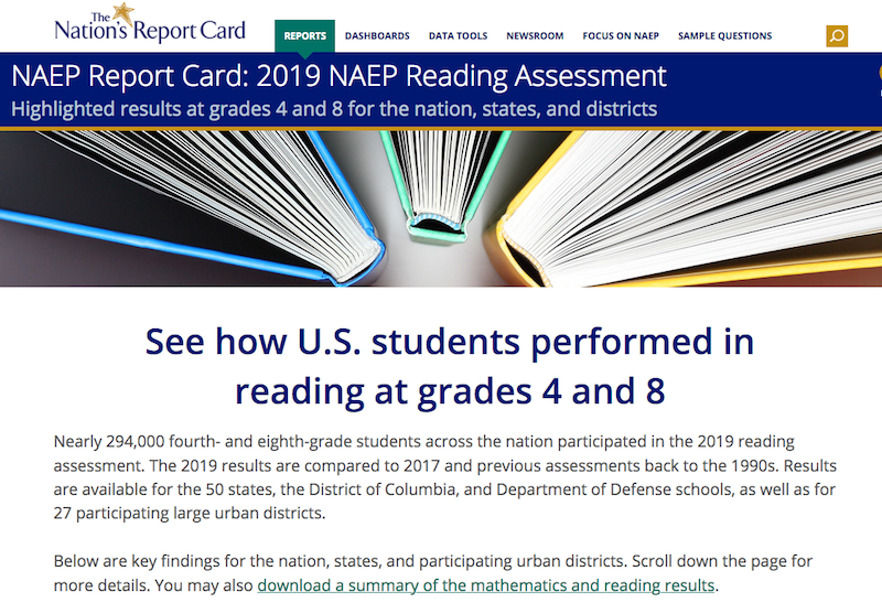 image of NAEP Nations Reading Report Card