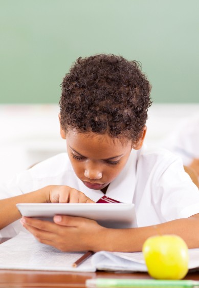 image of boy struggling to read