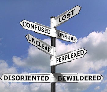 directions to lost confused, perplexed, disoriented