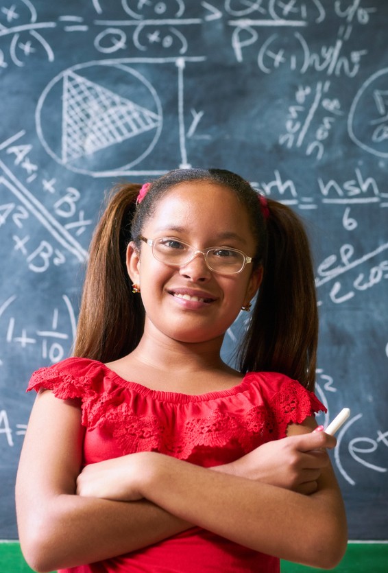 image of girl at blackboard