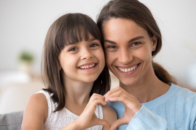 supportive woman and daughter