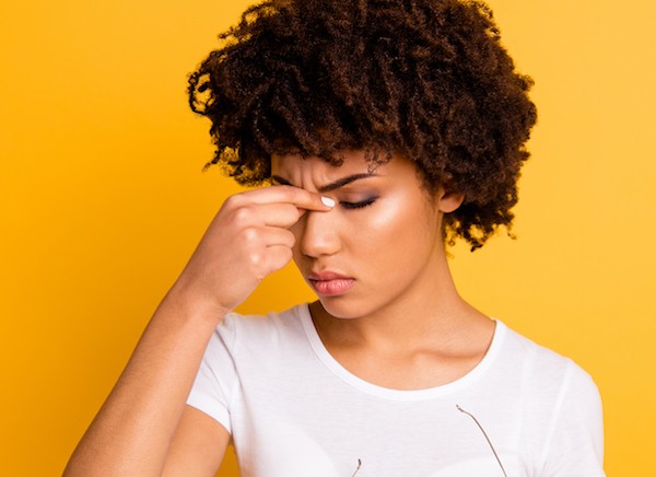 Worried woman looking away