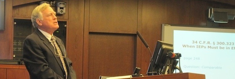 Pete Wright speaking at a training program at William & Mary Law School