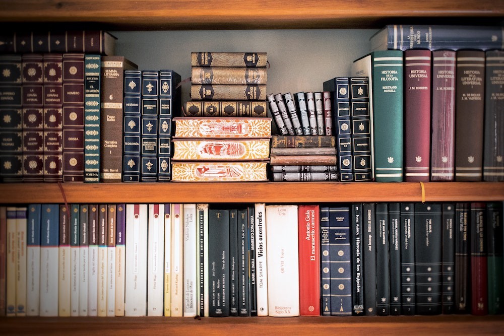 image of books in law library