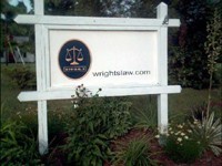 Sign in front of Wrightslaw building