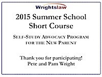 Wrightslaw 2015 Summer School Certificate