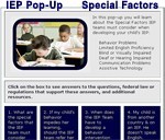 IEP Pop-Up Special Factors in the IEP