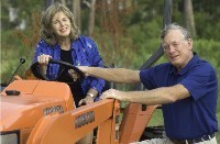 Pete and Pam Wright with tractor